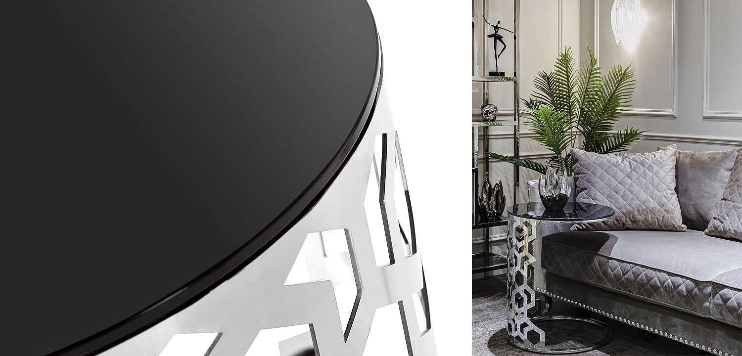 Приставной стол Yen Geometry Side Table silver 60 Приставной стол Yen Geometry Side Table silver 60 - Loft-Concept в Костроме