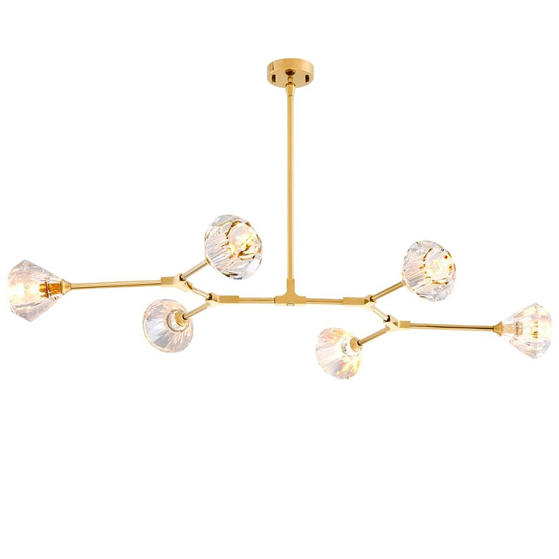 Люстра Chandelier Salasco Gold Золотой Прозрачный (Transparent) Люстра Chandelier Salasco Gold Золотой Прозрачный (Transparent) в Костроме | Loft Concept