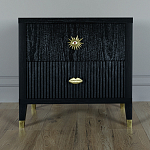 Тумба прикроватная с двумя ящиками Elsa Dreams Black варинант исполнения - 4 | Loft Concept в Костроме