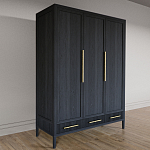 Большой Шкаф Primo Черный дуб с 3 дверьми и 3 выдвижными ящиками варинант исполнения - 4 | Loft Concept в Костроме