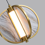 Подвесной светильник с круглым плафоном из искусственного алебастра в бронзовой оправе Marbella варинант исполнения - 5 | Loft Concept в Костроме