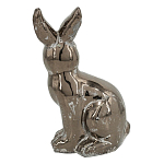 Статуэтка заяц из текстурированной терракоты и покрытый глянцевой краской под бронзу Rabbit Charm  варинант исполнения - 2 | Loft Concept в Костроме
