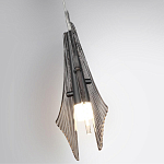 Подвесной светильник с черной металлической основой и рельефным плафоном Glass Pod варинант исполнения - 6 | Loft Concept в Костроме