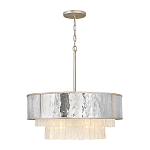 Люстра круглая с подвесками из текстурированного стекла молочного цвета Hinkley варинант исполнения - 2 | Loft Concept в Костроме