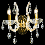 Бра с двумя лампами и крупными хрустальными подвесками на золотом основании Crystal lamps варинант исполнения - 2 | Loft Concept в Костроме
