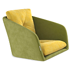 Стул с мягкой обивкой из велюра и подъемно-поворотным механизмом на колесиках Mason Green and Yellow варинант исполнения - 2 | Loft Concept в Костроме