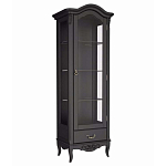 Витрина черная однодверная из массива бука с 4-мя полками и ящиком Black Provence варинант исполнения - 2 | Loft Concept в Костроме