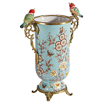 Ваза с двумя птичками из фарфора с бронзовыми элементами Garden of Eden варинант исполнения - 2 | Loft Concept в Костроме