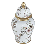 Ваза с нежным цветочным узором в пастельных тонах и крышкой с золотым акцентом Chinoiserie Ceramics варинант исполнения - 1 | Loft Concept в Костроме