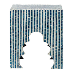 Приставной столик с инкрустацией раковинами устриц Bone Inlay варинант исполнения - 5 | Loft Concept в Костроме