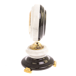 Часы настольные бронзовые из натуральных камней Мрамор и Змеевик Stone Clock варинант исполнения - 3 | Loft Concept в Костроме