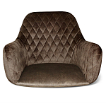 Стул с мягкой коричневой обивкой из велюра и подъемно-поворотным механизмом на черных колесиках Harper Brown варинант исполнения - 2 | Loft Concept в Костроме