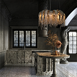 Люстра круглая подвесная с металлическими дугами и длинными цепочками 80 см Atlantis Chain варинант исполнения - 9 | Loft Concept в Костроме