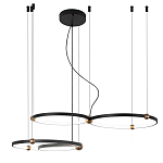Люстра подвесная светодиодная с 4-мя кольцами черный металл Ring Horizontal варинант исполнения - 2 | Loft Concept в Костроме