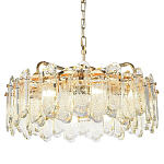 Люстра подвесная круглая с хрустальными овальными подвесками Harmonica варинант исполнения - 1 | Loft Concept в Костроме