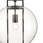 Подвесной светильник в форме шара из прозрачного стекла на линейном черном каркасе  Glass Ball with Seeds варинант исполнения - 1 | Loft Concept в Костроме