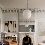 Подвесной светильник в форме шара из белого текстурного стекла Atmosphere варинант исполнения - 3 | Loft Concept в Костроме