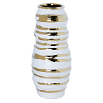 Ваза белая с рельефной поверхностью и золотыми полосами Vase Beehive варинант исполнения - 2 | Loft Concept в Костроме