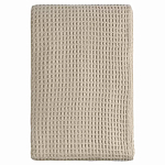 Плед из шерсти бежевого цвета с бахромой Waffle Comfort варинант исполнения - 1 | Loft Concept в Костроме