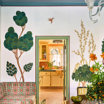 Обои с вышивкой ручной работы Mughal Trees Original colourway on linen варинант исполнения - 7 | Loft Concept в Костроме