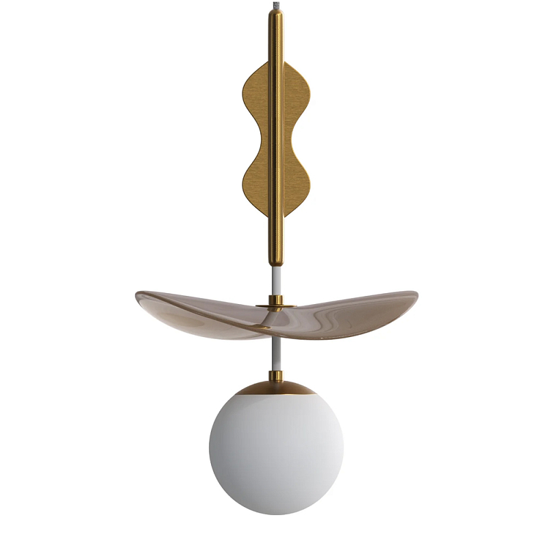 Подвес Bloomy 2 Бежевый Белый Латунь в Костроме | Loft Concept 