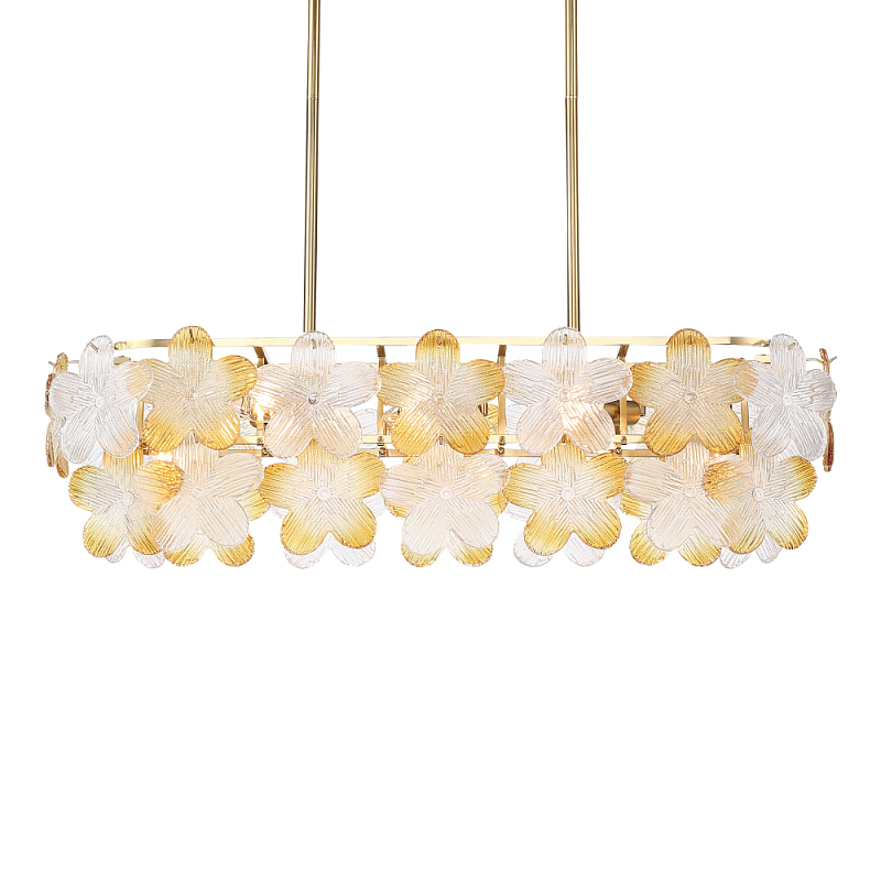 Люстра овальная с цветочными мотивами Light Floral Glow Прозрачный Янтарный Золотой в Костроме | Loft Concept 