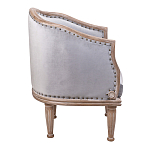 Кресло низкое с мягкой обивкой из велюра на 4-х деревянных ножках Emile Armchair grey варинант исполнения - 2 | Loft Concept в Костроме