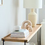 Консоль деревянной столешницей и полкой Wooden Table Top and Shelf варинант исполнения - 4 | Loft Concept в Костроме