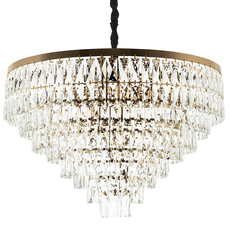 Люстра с прямоугольными хрустальными подвесками Lunet Crystal Rectangulars Chandelier 18 Золотой Прозрачное Стекло Люстра с прямоугольными хрустальными подвесками Lunet Crystal Rectangulars Chandelier 18 Золотой Прозрачное Стекло в Костроме | Loft Concept