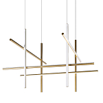 Люстра с 8-ю пересекающимися цилиндрическими плафонами на тонких тросах Trumpet tube варинант исполнения - 1 | Loft Concept в Костроме