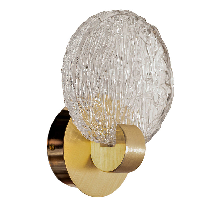 Бра из фактурного стекла на золотом основании Fluted Elegant Sconce Золотой Прозрачное Стекло Бра из фактурного стекла на золотом основании Fluted Elegant Sconce Золотой Прозрачное Стекло в Костроме | Loft Concept
