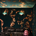 Обои с вышивкой ручной работы Plume Original colourway on velvet варинант исполнения - 2 | Loft Concept в Костроме