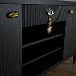 Комод-буфет Elsa Dreams Black с открытыми полками   варинант исполнения - 4 | Loft Concept в Костроме