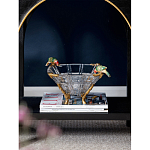 Чаша из прозрачного стекла на бронзовых ножках с фигурками попугаев Eden Garden варинант исполнения - 2 | Loft Concept в Костроме