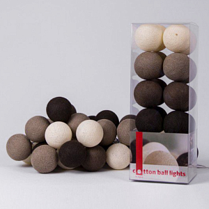 Гирлянда хлопковые фонарики Сotton Ball Brown