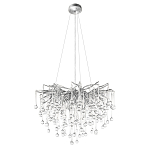 Люстра подвесная с прозрачными стеклянными подвесками в форме капель Диаметр 60 см Droplet Chandelier варинант исполнения - 10 | Loft Concept в Костроме