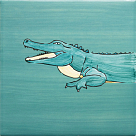 Плитка с узором Крокодил байдарочник варинант исполнения - 3 | Loft Concept в Костроме