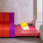 Дизайнерский кофейный стол на круглых ножках Poltronova T02 Pink Coffee Table варинант исполнения - 12 | Loft Concept в Костроме