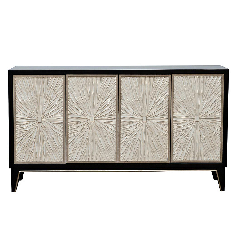 Комод в стиле Арт-деко Aster Pattern Commode Черный Бежевый Комод в стиле Арт-деко Aster Pattern Commode Черный Бежевый в Костроме | Loft Concept