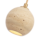 Подвесной светильник с шарообразным плафоном из травертина Shaw Marble Lighting варинант исполнения - 3 | Loft Concept в Костроме