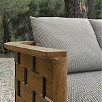 Дизайнерский уличный диван из массива дерева с плетеной спинкой PALINFRASCA Sofa варинант исполнения - 9 | Loft Concept в Костроме