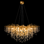 Люстра подвесная с прозрачными стеклянными подвесками в форме капель Диаметр 100 см Droplet Chandelier варинант исполнения - 3 | Loft Concept в Костроме