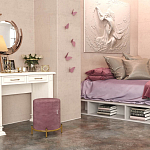 Банкетка круглая пыльно-розовый велюр на 4-х металлических ножках золотого цвета SANJAY варинант исполнения - 5 | Loft Concept в Костроме