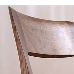 Стул деревянный с мягким сиденьем из черной натуральной кожи Moon Walnut Furniture варинант исполнения - 6 | Loft Concept в Костроме