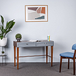 Стол письменный из массива бука с 2-мя ящиками серый Wenge Light варинант исполнения - 5 | Loft Concept в Костроме