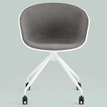 Офисное кресло из пластика с мягким сиденьем Eggshell Grey варинант исполнения - 3 | Loft Concept в Костроме
