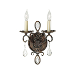 Бра с 2-мя лампами в виде свеч с подвесками и состаренным эффектом Feiss варинант исполнения - 1 | Loft Concept в Костроме