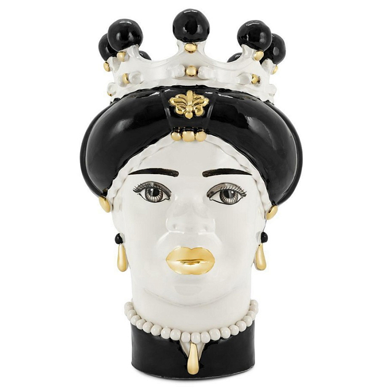 Ваза Vase Moro Lady Medium New Black Белый Черный Ваза Vase Moro Lady Medium New Black Белый Черный в Костроме | Loft Concept