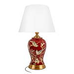 Настольная лампа бордовая с изображением птиц Slip Away варинант исполнения - 1 | Loft Concept в Костроме