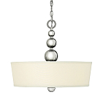 Люстра подвесная с белым тканевым цилиндрическим абажуром и декоративными шарами Hinkley варинант исполнения - 1 | Loft Concept в Костроме
